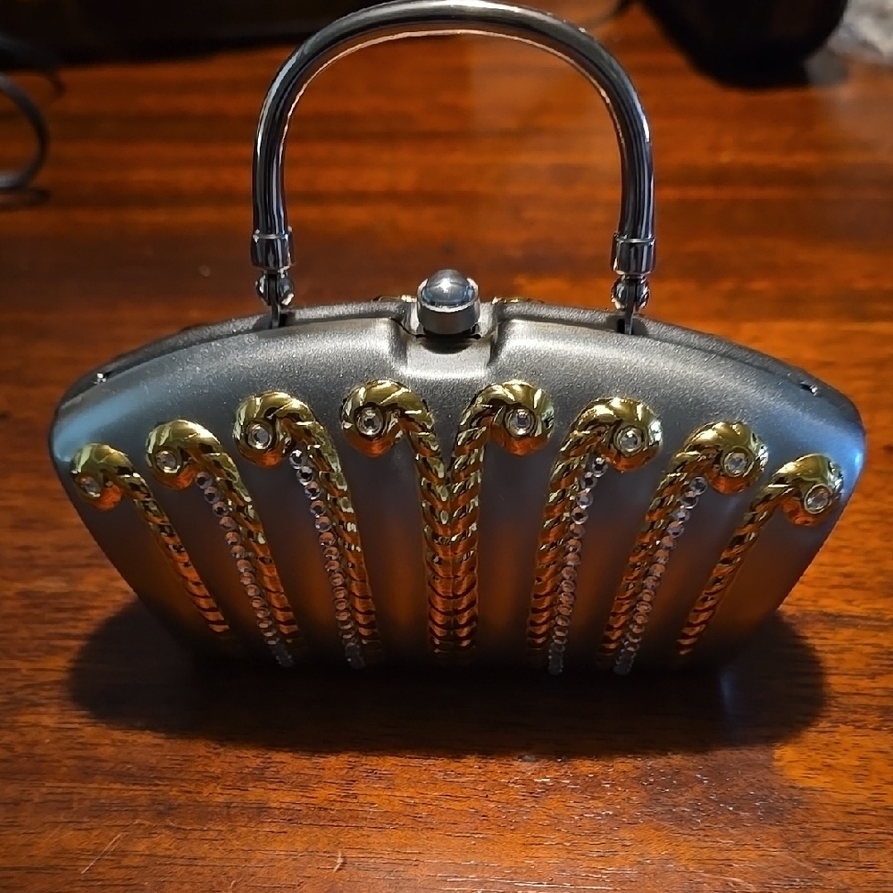 Elegant Silver and Gold Women's Handbag